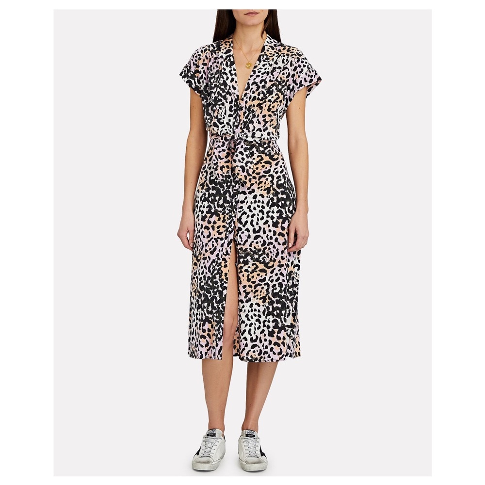 Veronica Beard Amani Dress Lilac Multi Leopard Animal Pastel Size 6 - Picture 2 of 12